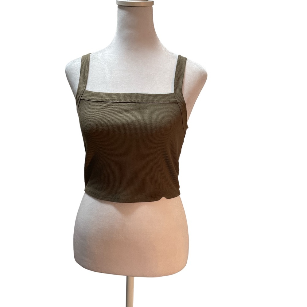 Bozzolo Mocha Brown Cropped Women's Tank Top Size Medium